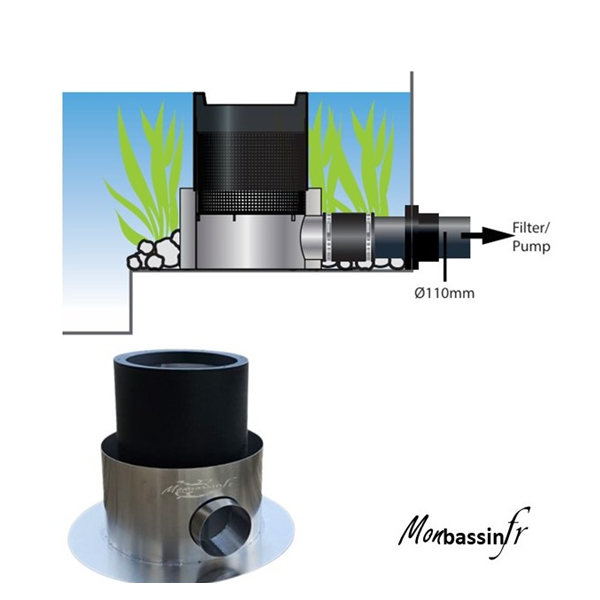 Skimmer professionnel en acier inoxydable