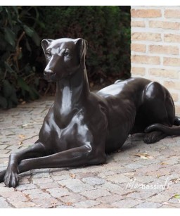 statue jardin - chien bronze