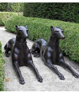 statue jardin - chiens bronze