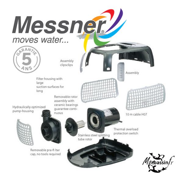 Pompe Bassin Messner eco-X2 - Ultra Économe 48W à 205W | Garantie 5 ans
