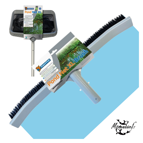 Pack Épuisette XL Télescopique + Brosse 45cm - Kit Entretien Bassin Pro