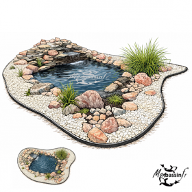 Pack bassin avec cascade 8500 L – Kit complet EPDM & filtration