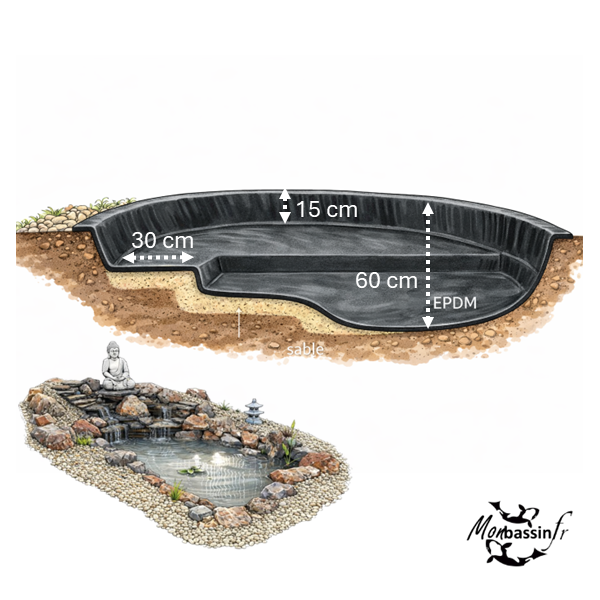 Pack Bassin et cascade 1500 Litres