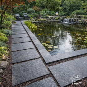 idée mise en place pierre plate ardoise moderne