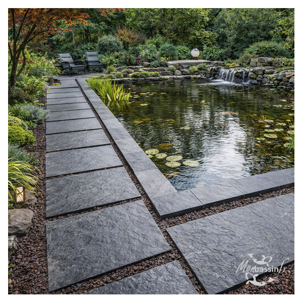 idée mise en place pierre plate ardoise moderne