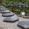 pas japonais basalt dans jardin