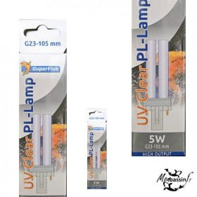 Néon UV 5W G23 SUPERFISH 105mm - Mini Bassin Fontaine