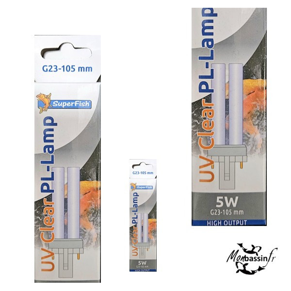 Néon UV 5W G23 SUPERFISH 105mm - Mini Bassin Fontaine