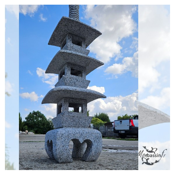 Lanterne Japonaise Kyoto 100 cm Granit - Jardin Zen Bassin | Nord