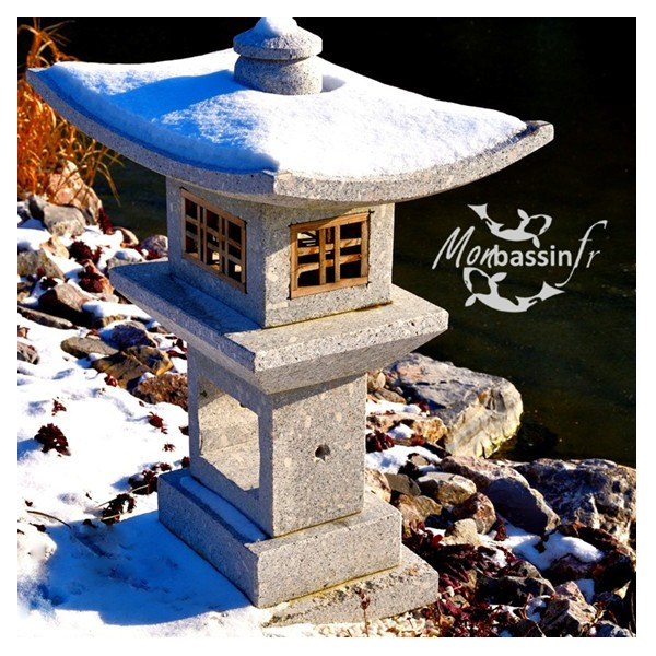 Lanterne Japonaise Kanjuji 80 cm Granit - Style Temple Bassin | Nord