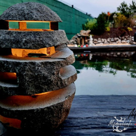 Lanterne Japonaise Niigata 30 cm Granit - Pagode Miniature | Bassin