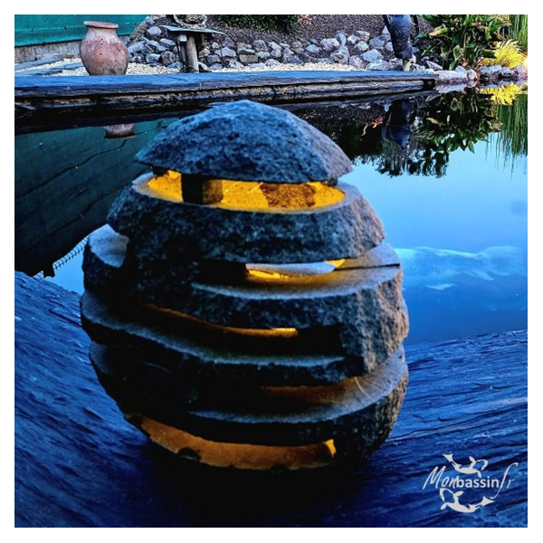 Lanterne Japonaise Niigata 30 cm Granit - Pagode Miniature | Bassin