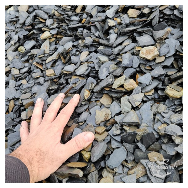 Ardoise Pilée Tigrée 10/40 mm - Paillage Décoratif | MonBassin.fr