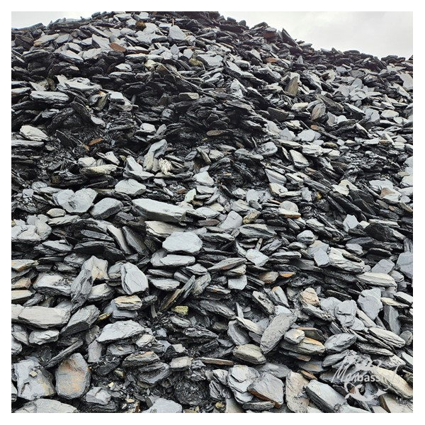 Texture plaquettes ardoise pilée 40/100 mm gris anthracite détail