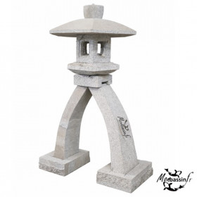 Lanterne japonaise Osaga 100 cm granit massif bipode vue détourée MonBassin