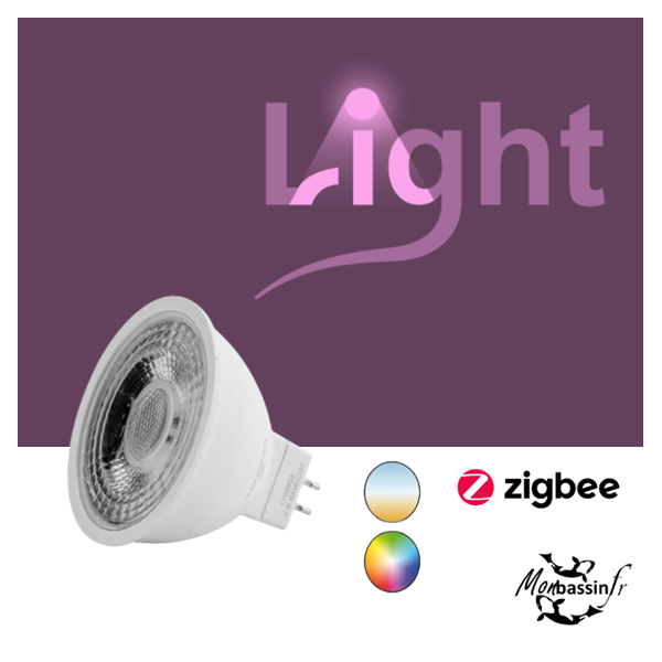 Ampoule MR16 5W Zigbee RVB 12V – Spot connecté Smart Life GU5.3