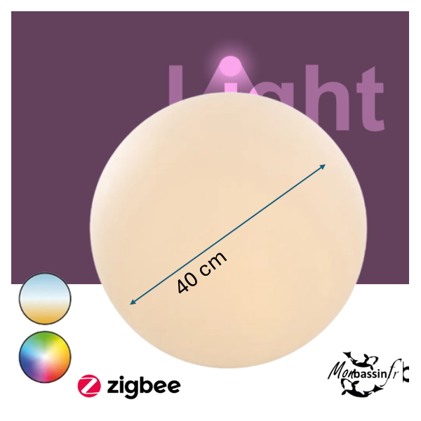 Sphère lumineuse Round 40 Smart Zigbee – Ambiance RVB grand format