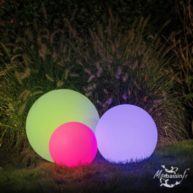 Sphère lumineuse Round 50 Zigbee RVB 12V – Grande sphère jardin connectée