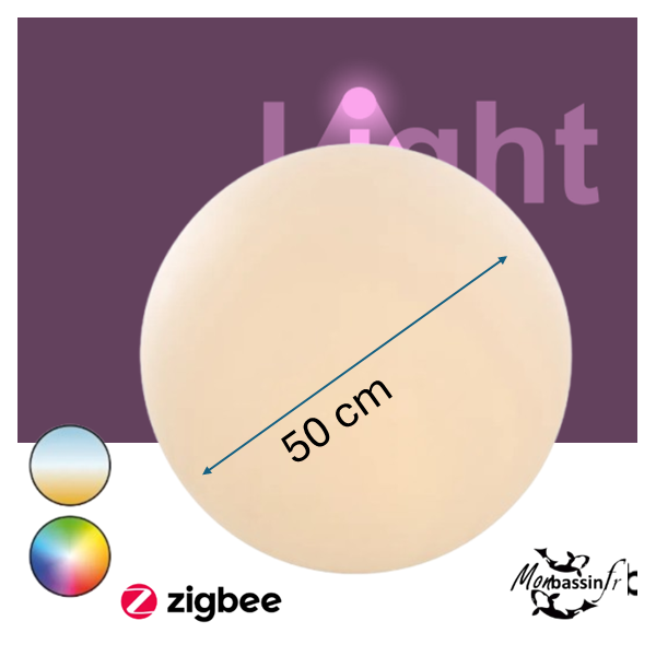 Sphère lumineuse Round 50 Smart Zigbee – Grande sphère RVB connectée 12V