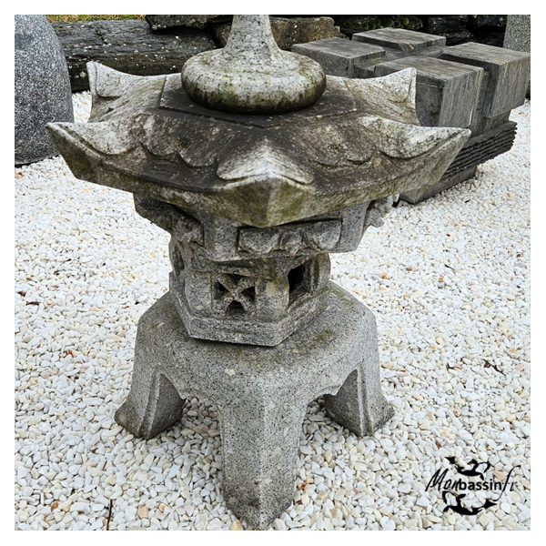 Lanterne japonaise pierre naturelle — style Yukimi — occasion