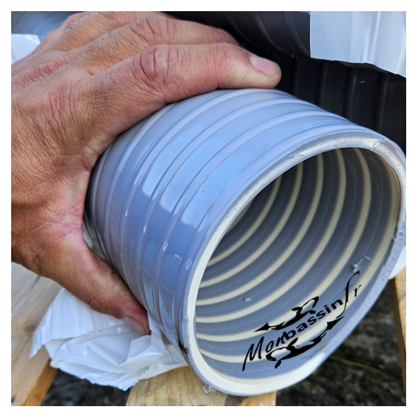 Tuyau souple 110 mm gris à enterrer | Sortie filtration bassin