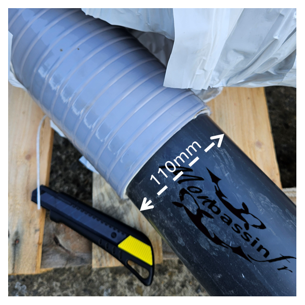 Tuyau souple 110 mm gris à enterrer | Sortie filtration bassin