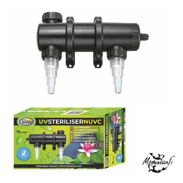 Filtre UV Bassin NUVC-18 Aqua Nova 18W – Stérilisateur jusqu'à 6000L