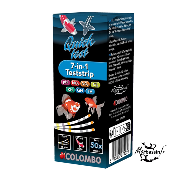 Colombo Quick Test 50 bandelettes — Test eau bassin 6 en 1