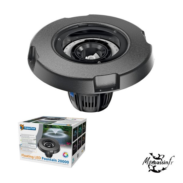 Fontaine LED Flottante 20 000 L/h – SuperFish 90W | MonBassin.fr