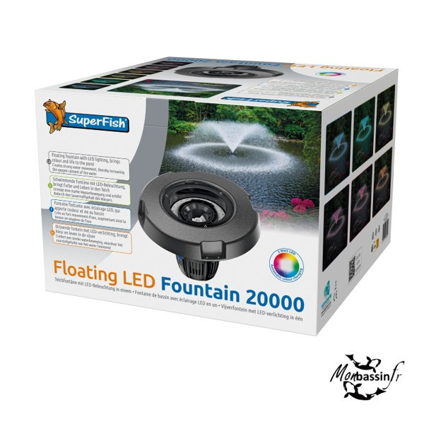 Fontaine LED Flottante 20 000 L/h – SuperFish 90W | MonBassin.fr