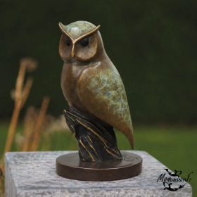Statue Hibou Bronze Jardin | MonBassin.fr
