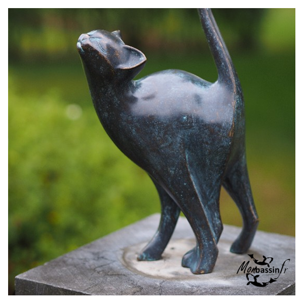 Statue Chat Bronze Jardin | MonBassin.fr