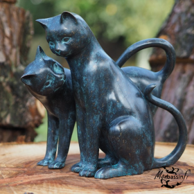 Statue Duo Chats Bronze Jardin | MonBassin.fr