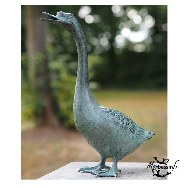 Statue Oie Bronze Bassin Jardin | MonBassin.fr