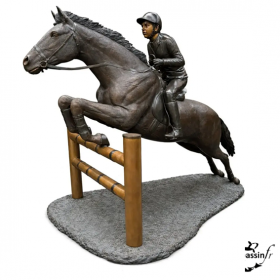 Statue Monumentale Cheval Jockey Bronze | MonBassin.fr