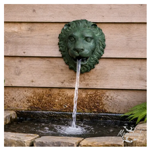 Fontaine Murale Tête de Lion Bronze | MonBassin.fr