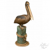 Statue Pélican Bronze Poteau Amarrage | MonBassin.fr