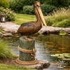 Statue Pélican Bronze Poteau Amarrage | MonBassin.fr
