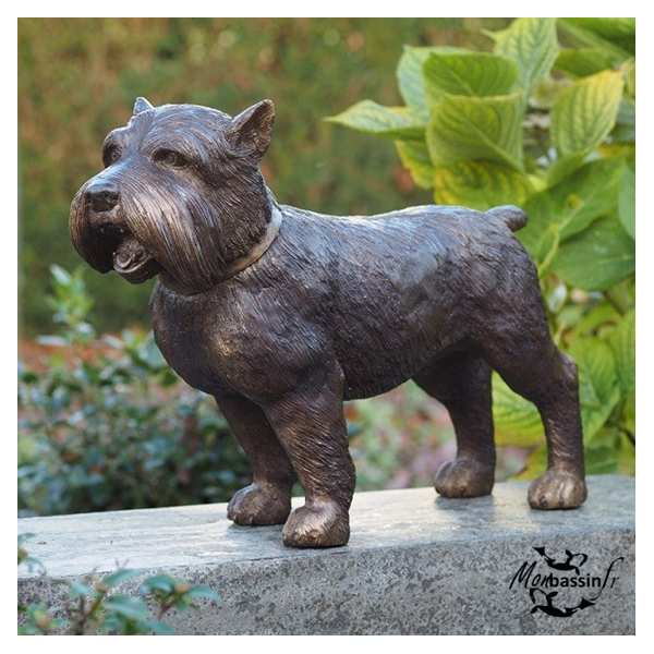 Statue Chien Terrier Bronze Jardin | MonBassin.fr