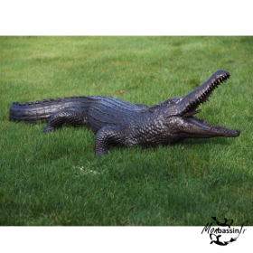 Statue Crocodile Bronze Grandeur Nature | MonBassin.fr