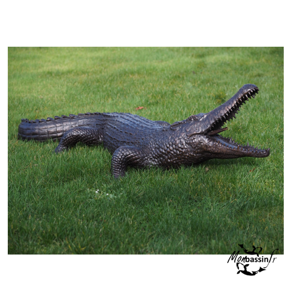 Statue Crocodile Bronze Grandeur Nature | MonBassin.fr