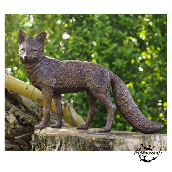 Statue Renard Bronze Jardin | MonBassin.fr