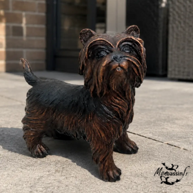 Statue Yorkshire Terrier Bronze Jardin | MonBassin.fr