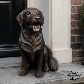 Statue Golden Retriever Bronze Jardin | MonBassin.fr