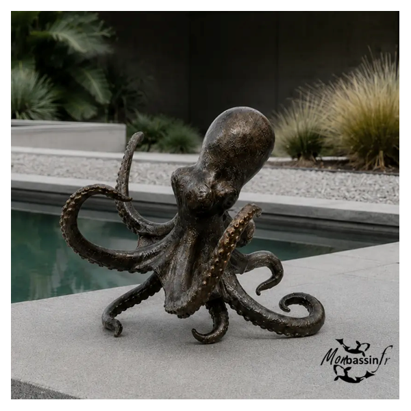 Statue Poulpe Bronze Design Piscine Jardin | MonBassin.fr