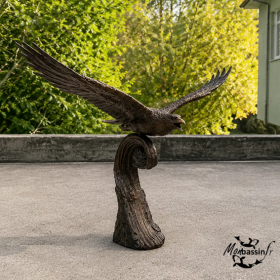 Statue Aigle sur Vague Bronze Jardin | MonBassin.fr