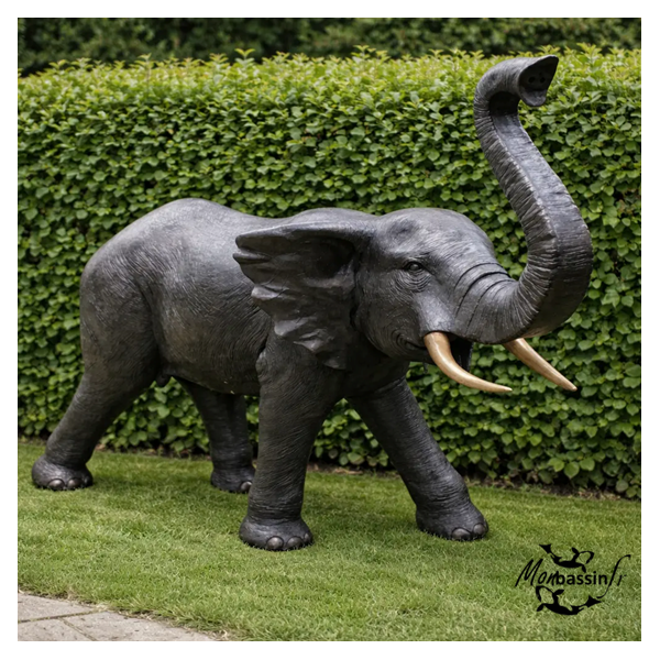 Statue Monumentale Éléphant Bronze Grandeur Nature | MonBassin.fr
