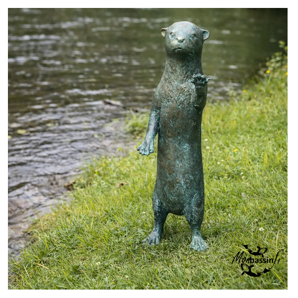 Statue Loutre Bronze Bassin Jardin | MonBassin.fr