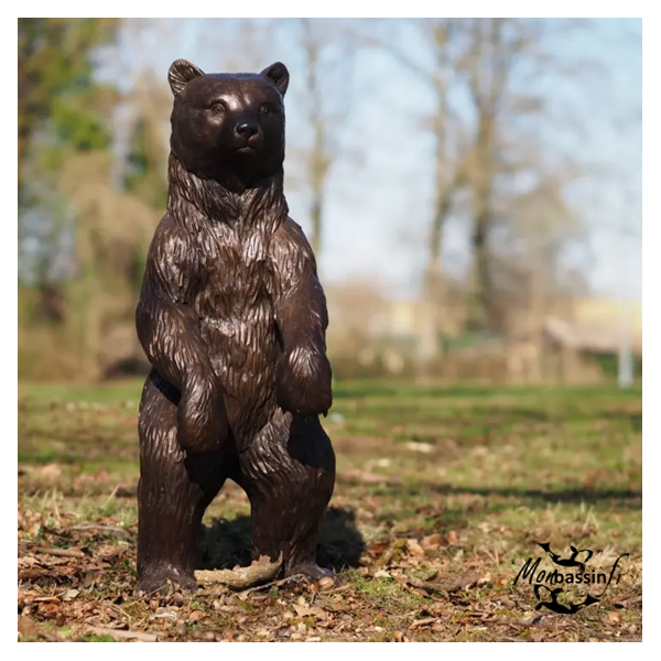 Statue Ourson Bronze Jardin | MonBassin.fr