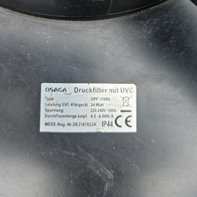 Filtre pression OSAGA OPF-15000 UVC occasion 100€ – Somain (59)